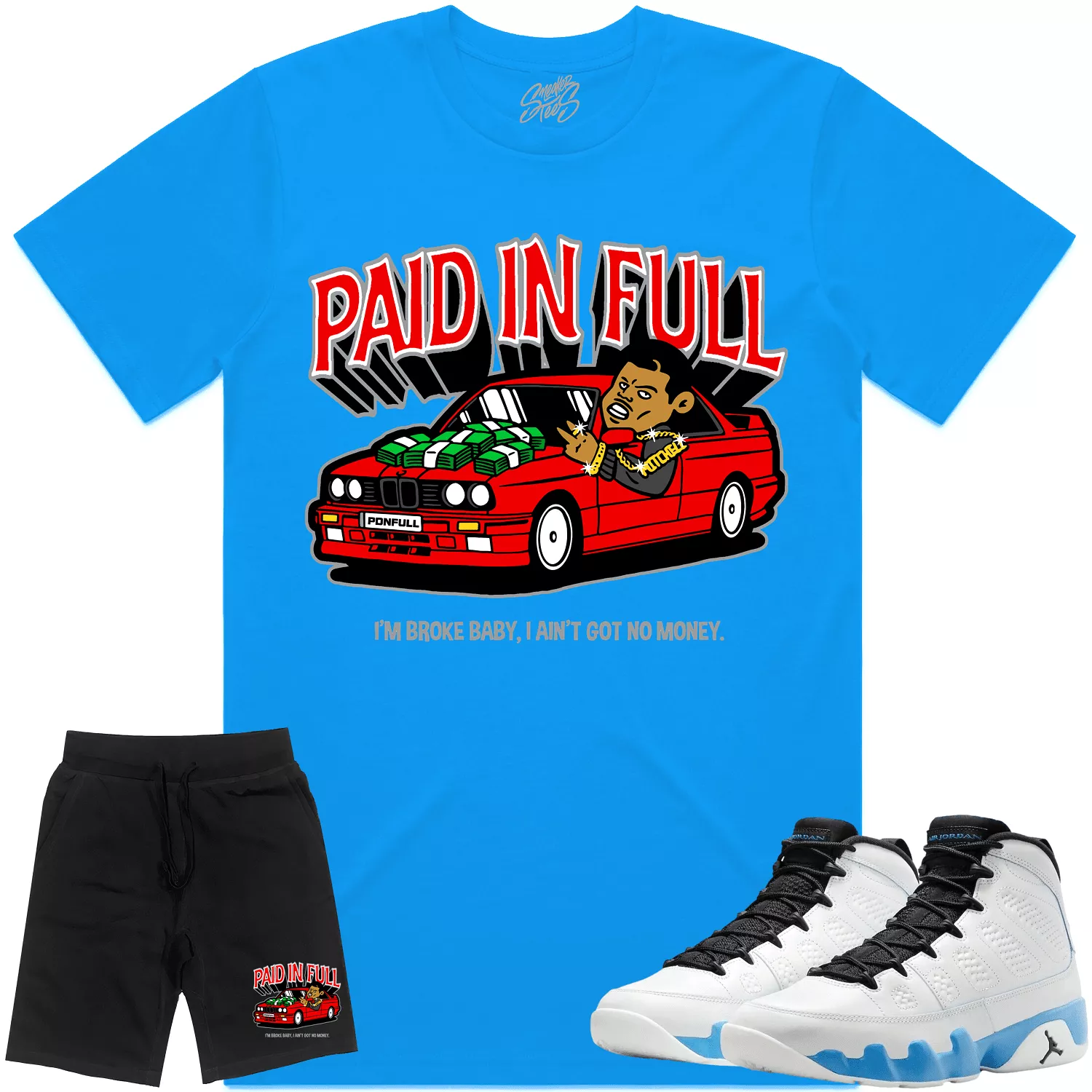 Jordan 9 Powder Blue 9s Sneaker Outfit - RED PAID