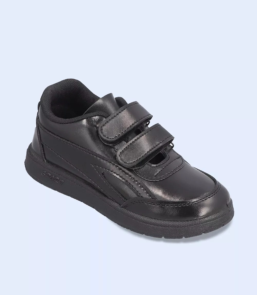 KB0035-BLACK-Boys Casual School Shoes