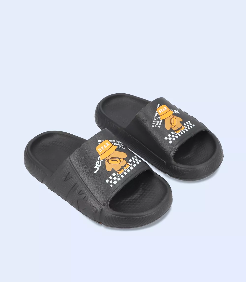 KB0056-BLACK-Boys Casual Slipper