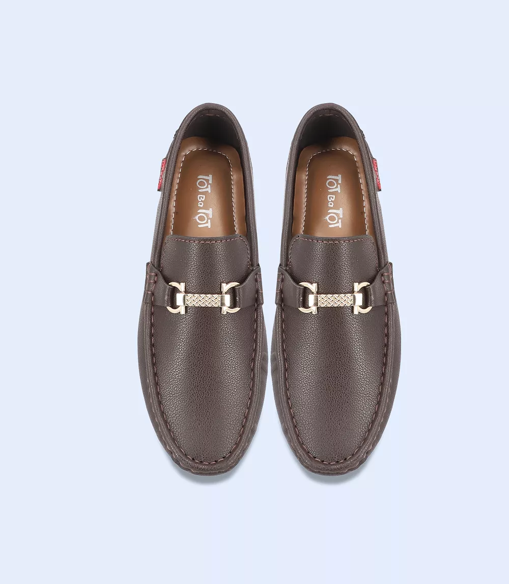 KB0073-BROWN-Boys Casual Slip On