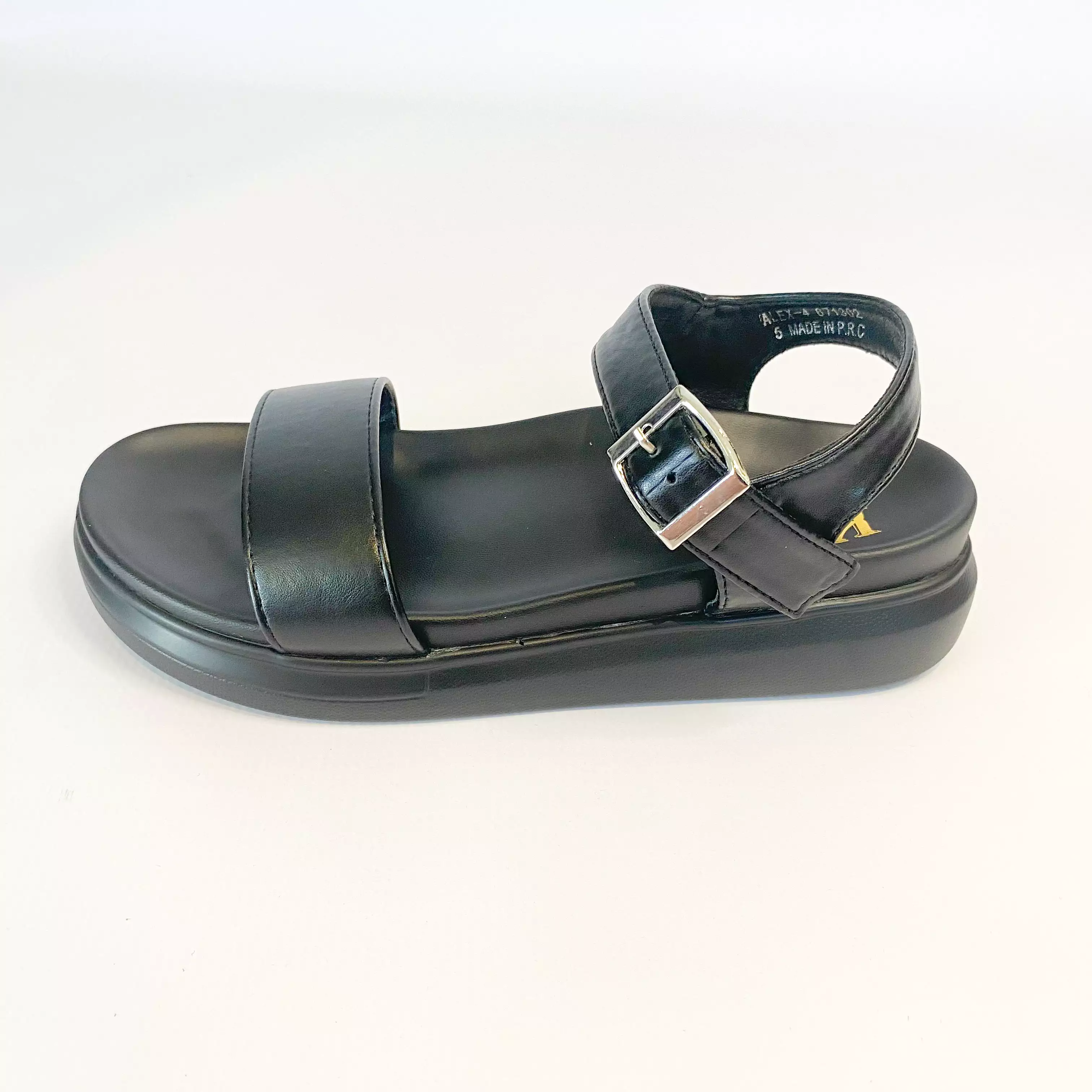 KG black ankle strap sandal