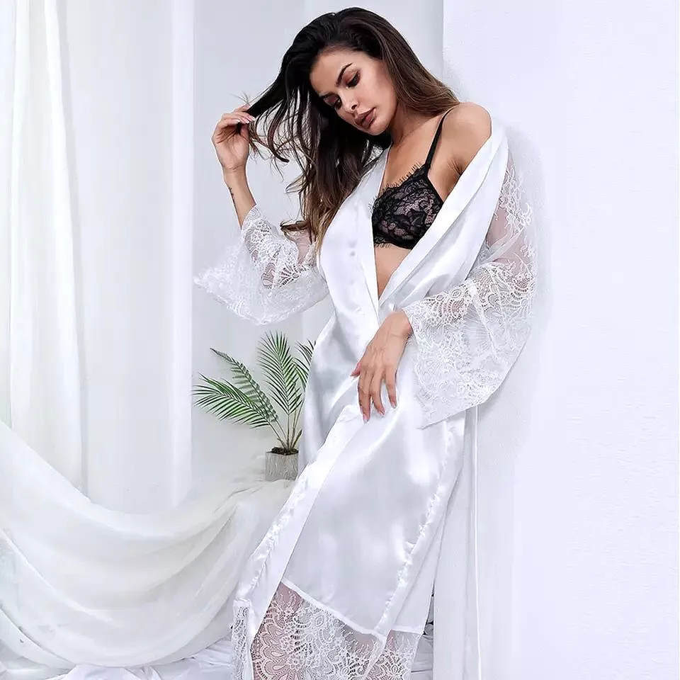 Ladies Bathrobe Pajamas Nightgown Ladies Pajamas Bridal Dress X4553231