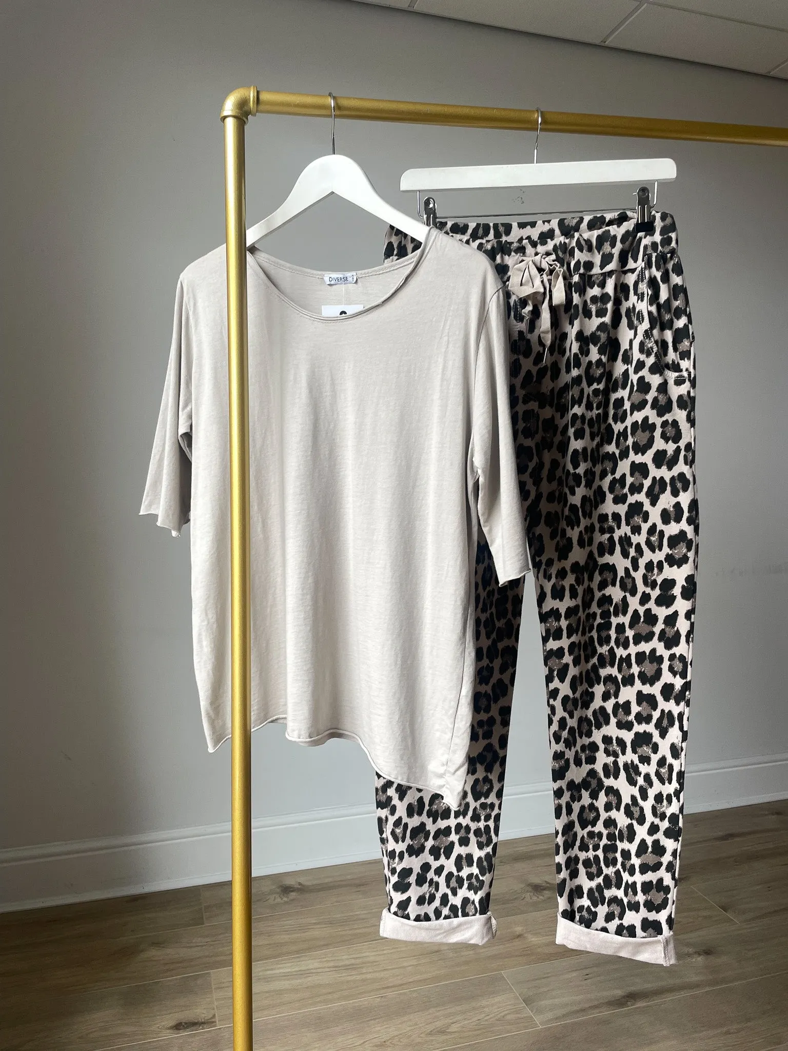 Leopard Joggers & T-Shirt Bundle - Size UK8-UK16