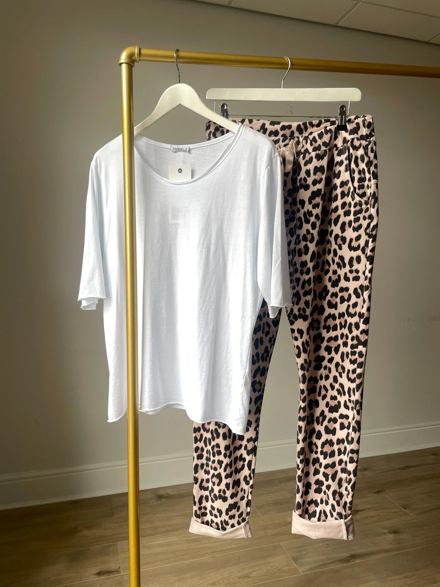 Leopard Joggers & T-Shirt Bundle - Size UK8-UK16