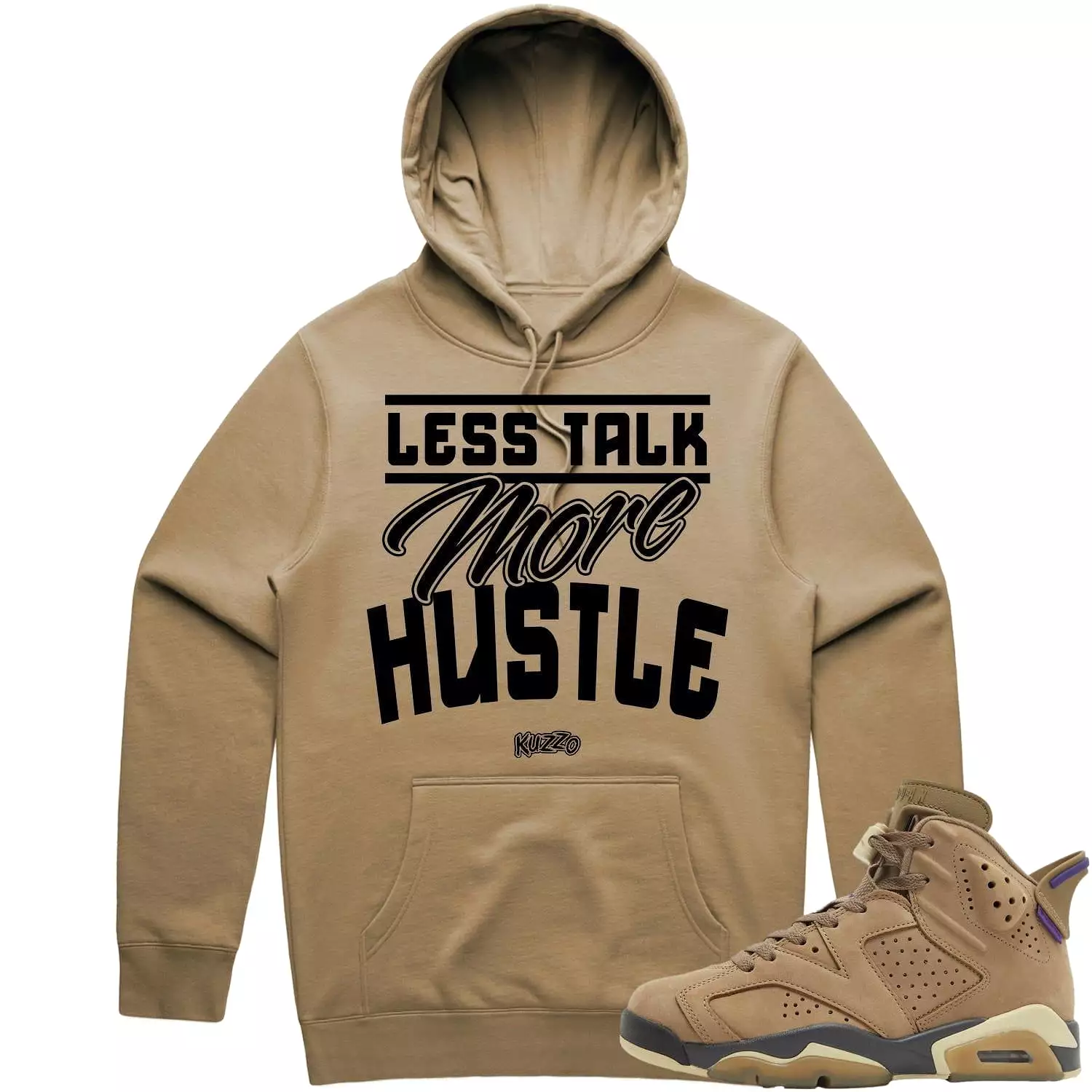 LESS TALK - Brown Kelp Sneaker Hoodie