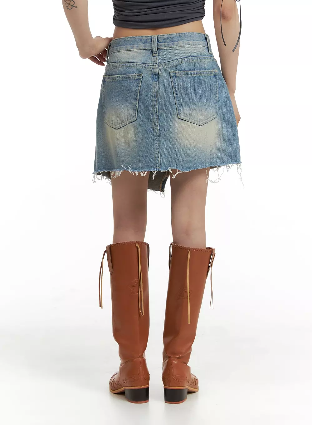 Light Washed Mini Denim Skirt CM405