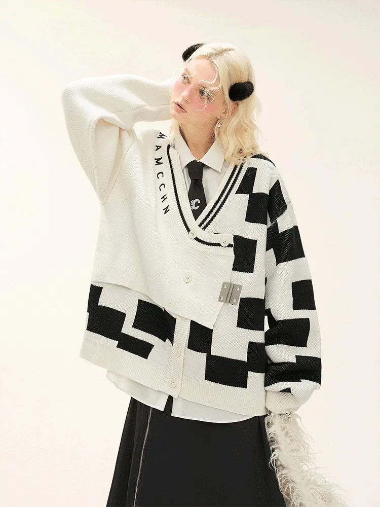 MAMC  |Unisex Street Style Oversized Logo Cardigans