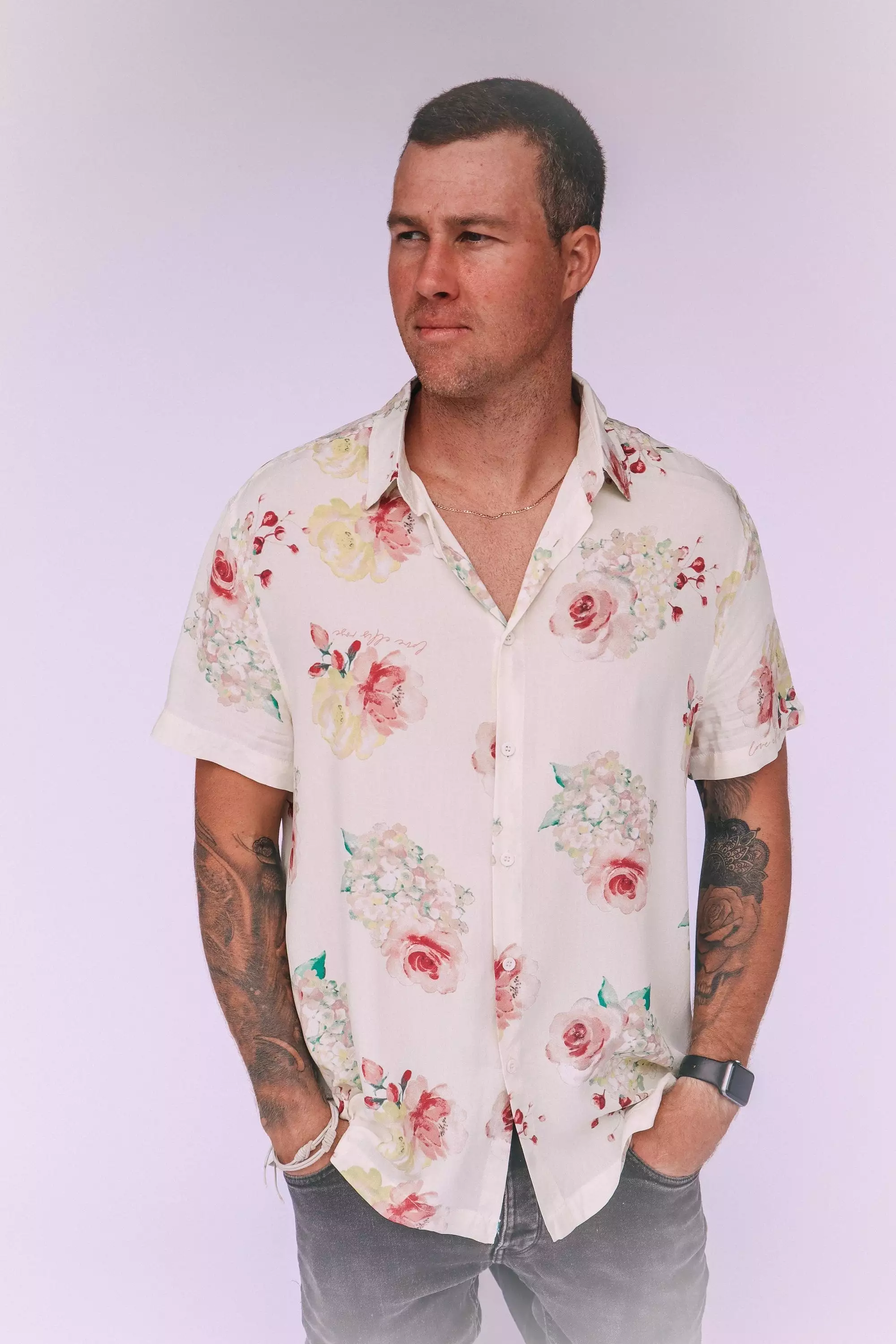 Men's Button Up Shirt - Exclusive Floral Dream