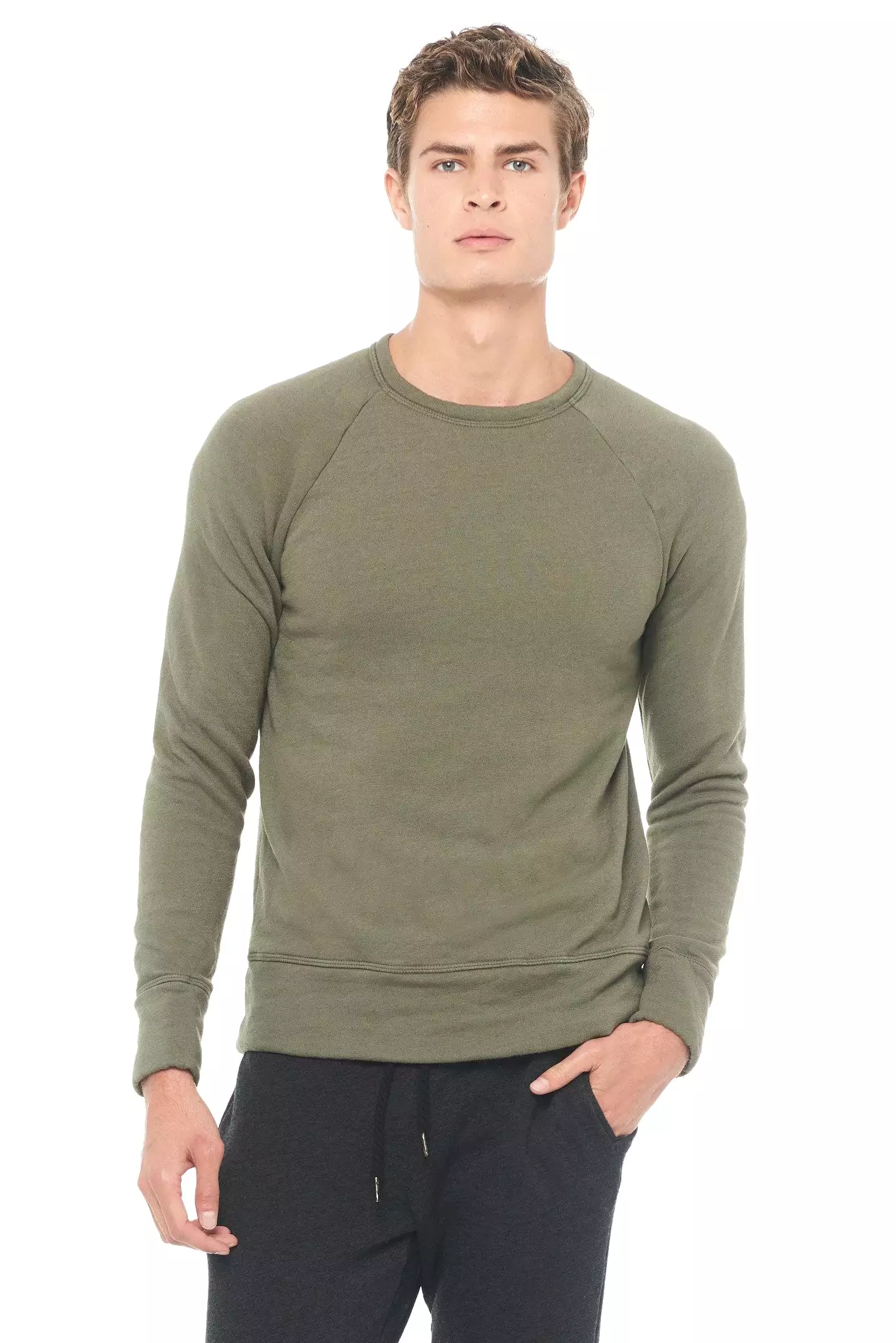 Men's French Terry Relaxed Fit Crew Neck Sweatshirt