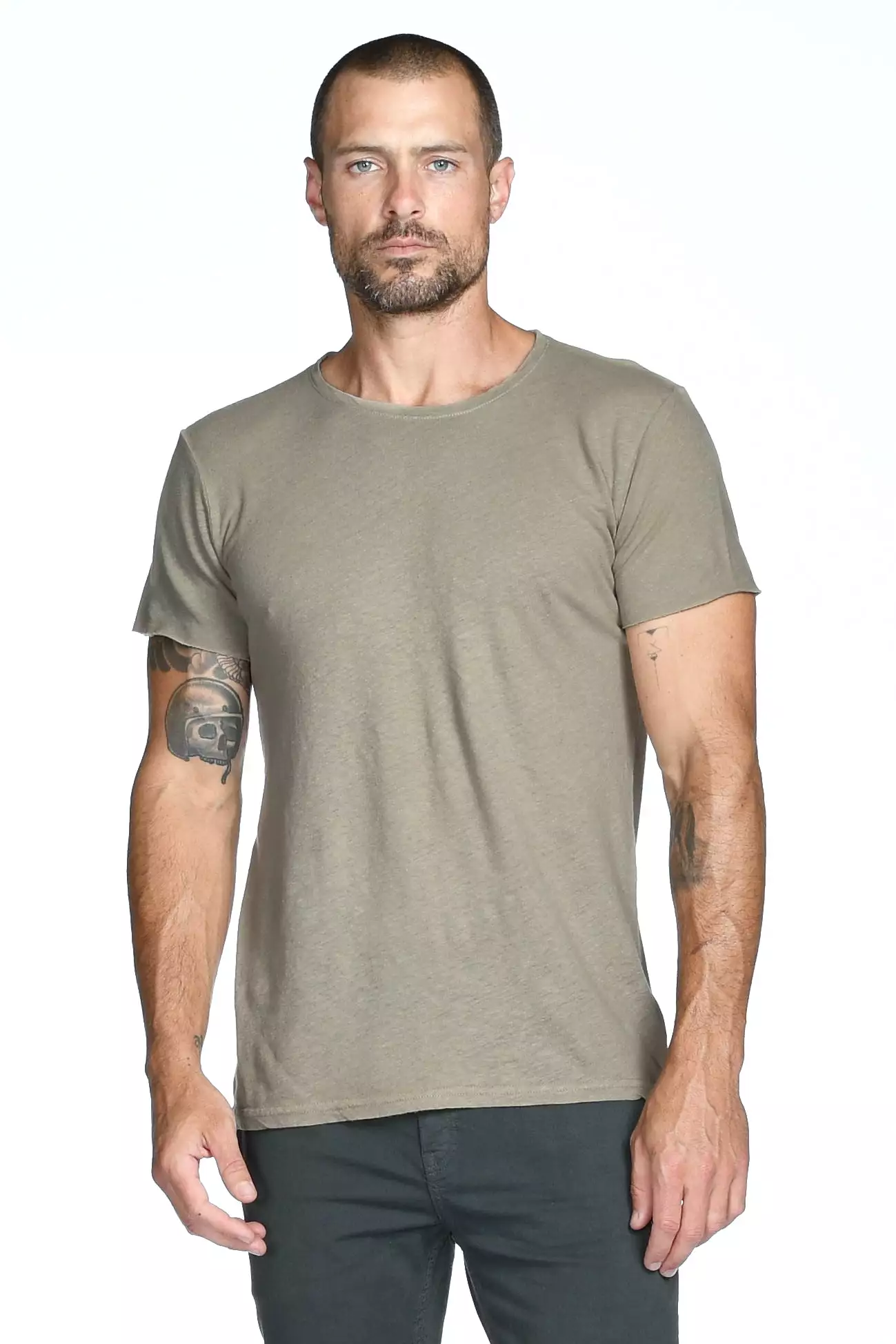 Men's Linen Blend Crew Neck Tee