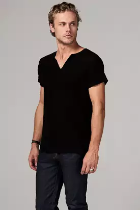 Men's Linen Blend Cross V-Neck Tee