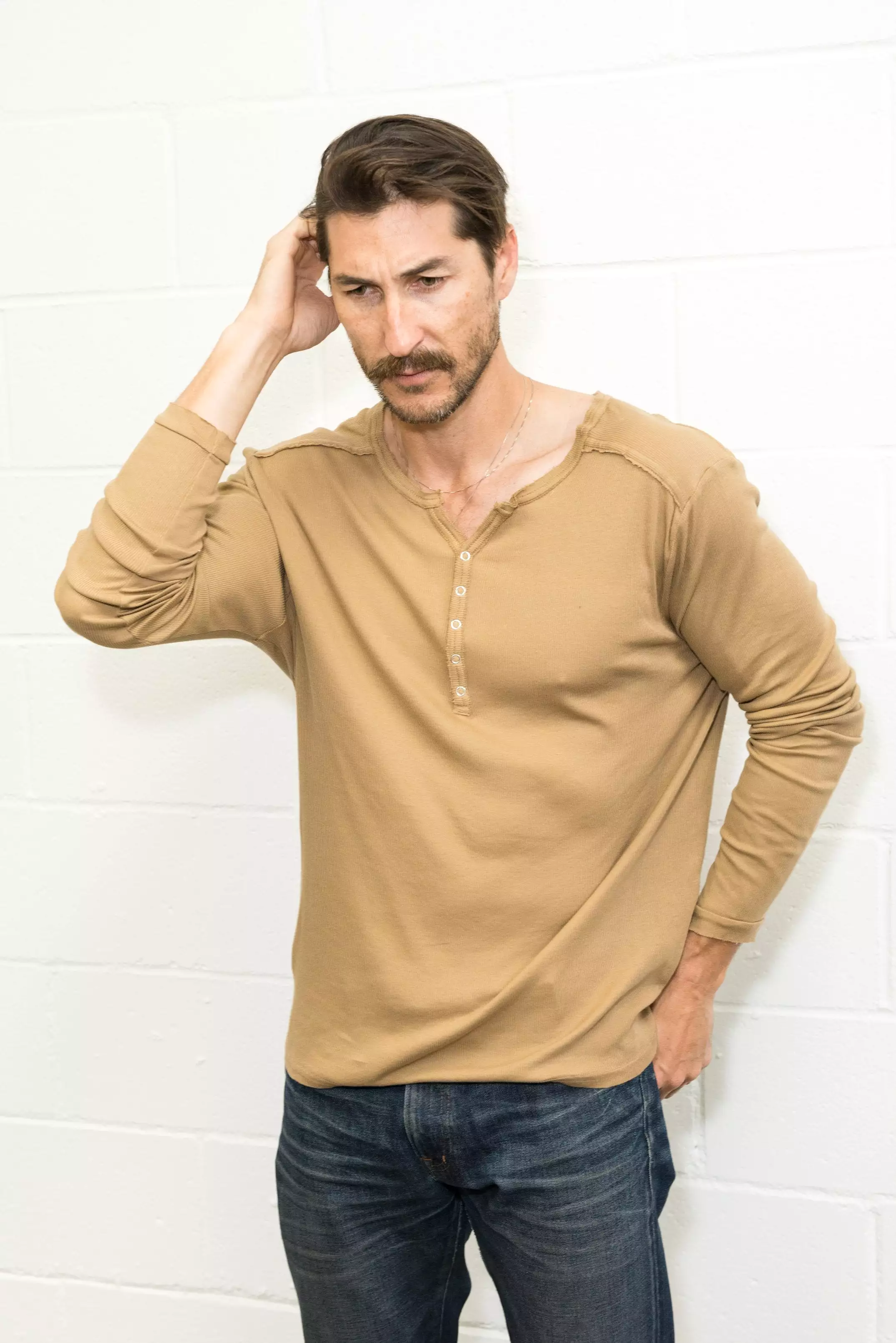 Men's Long Sleeve Henley