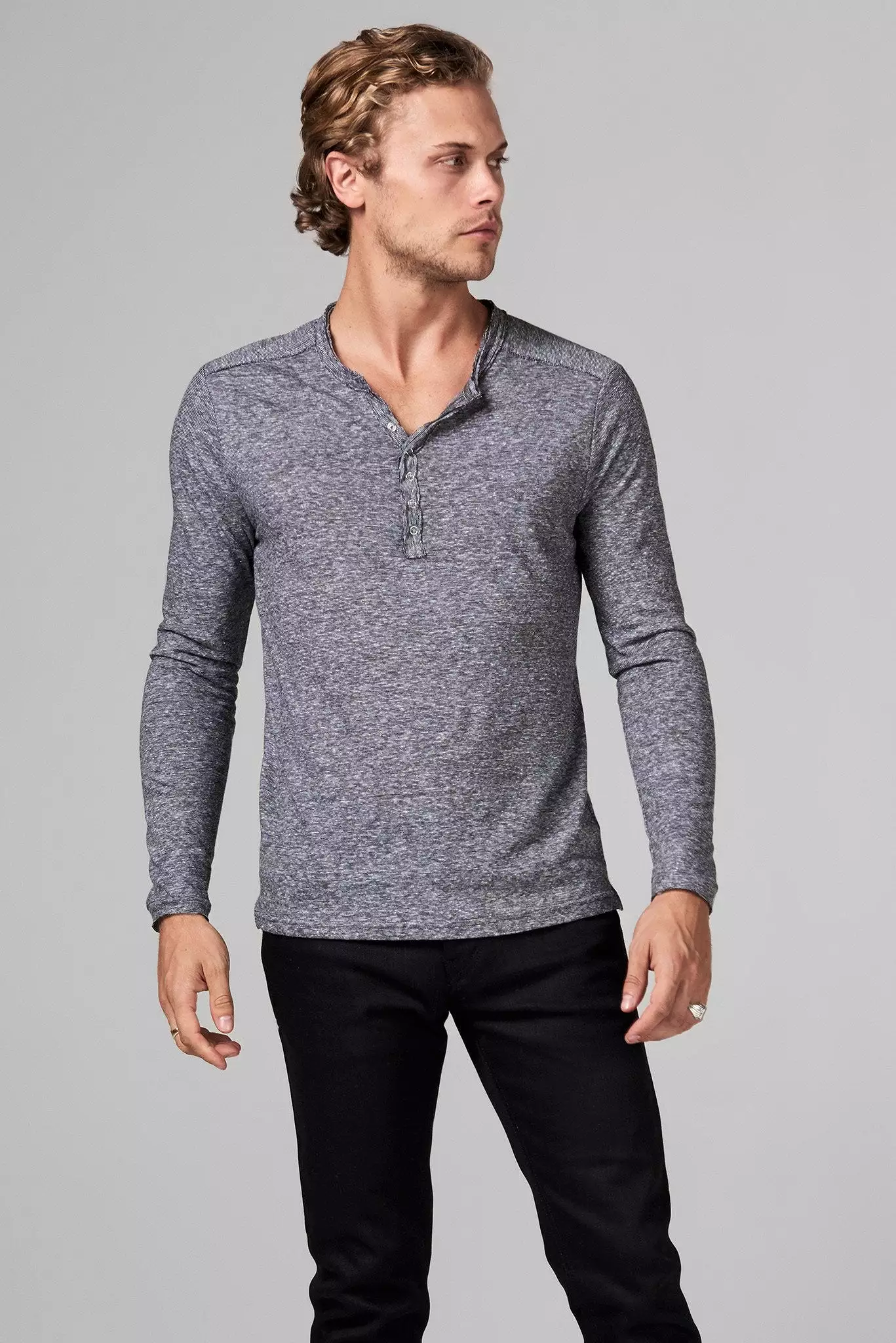 Men's Long Sleeve Henley