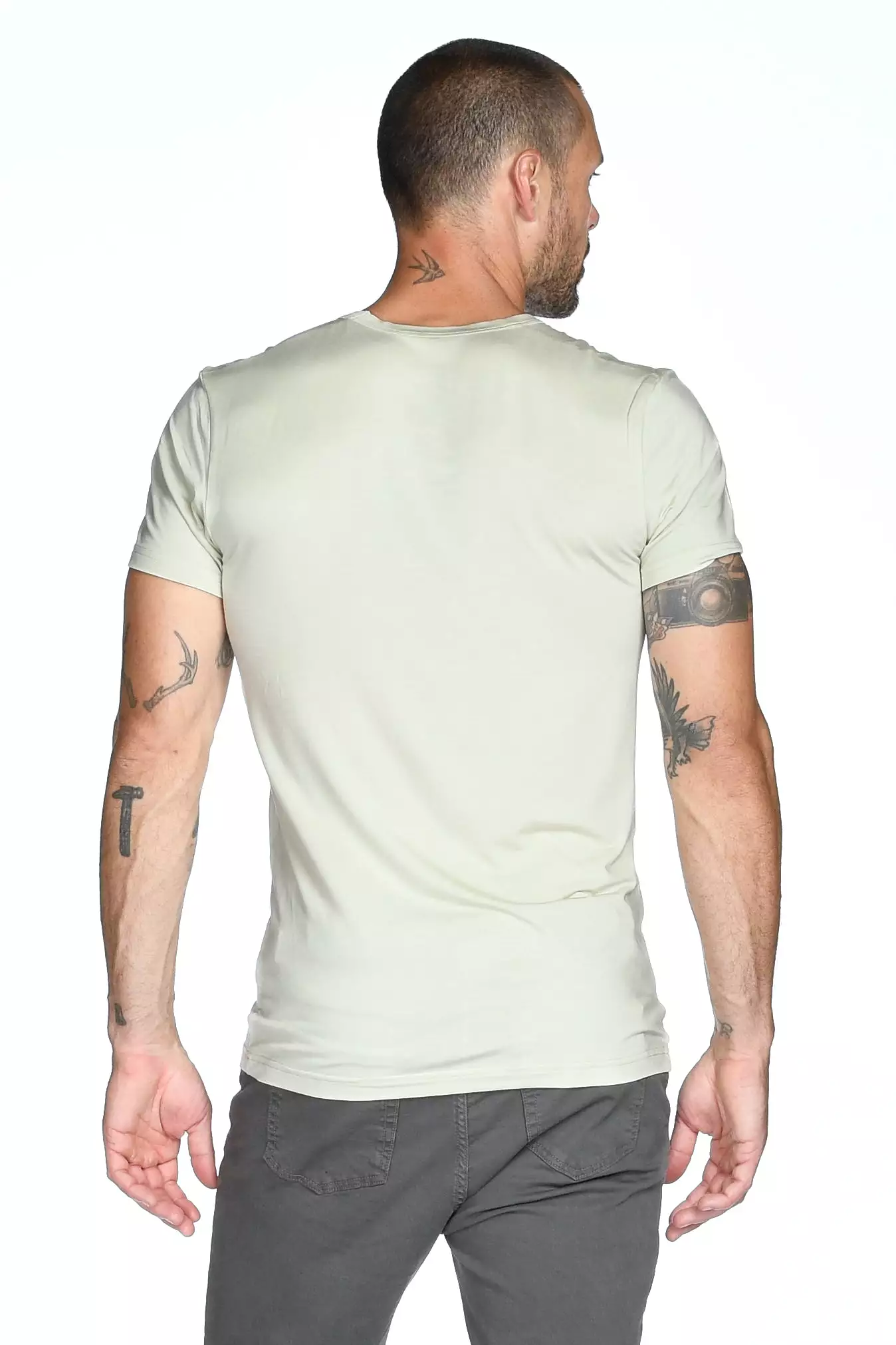 Men's Madison Modal V-Pocket Crew with Shoulder Seam