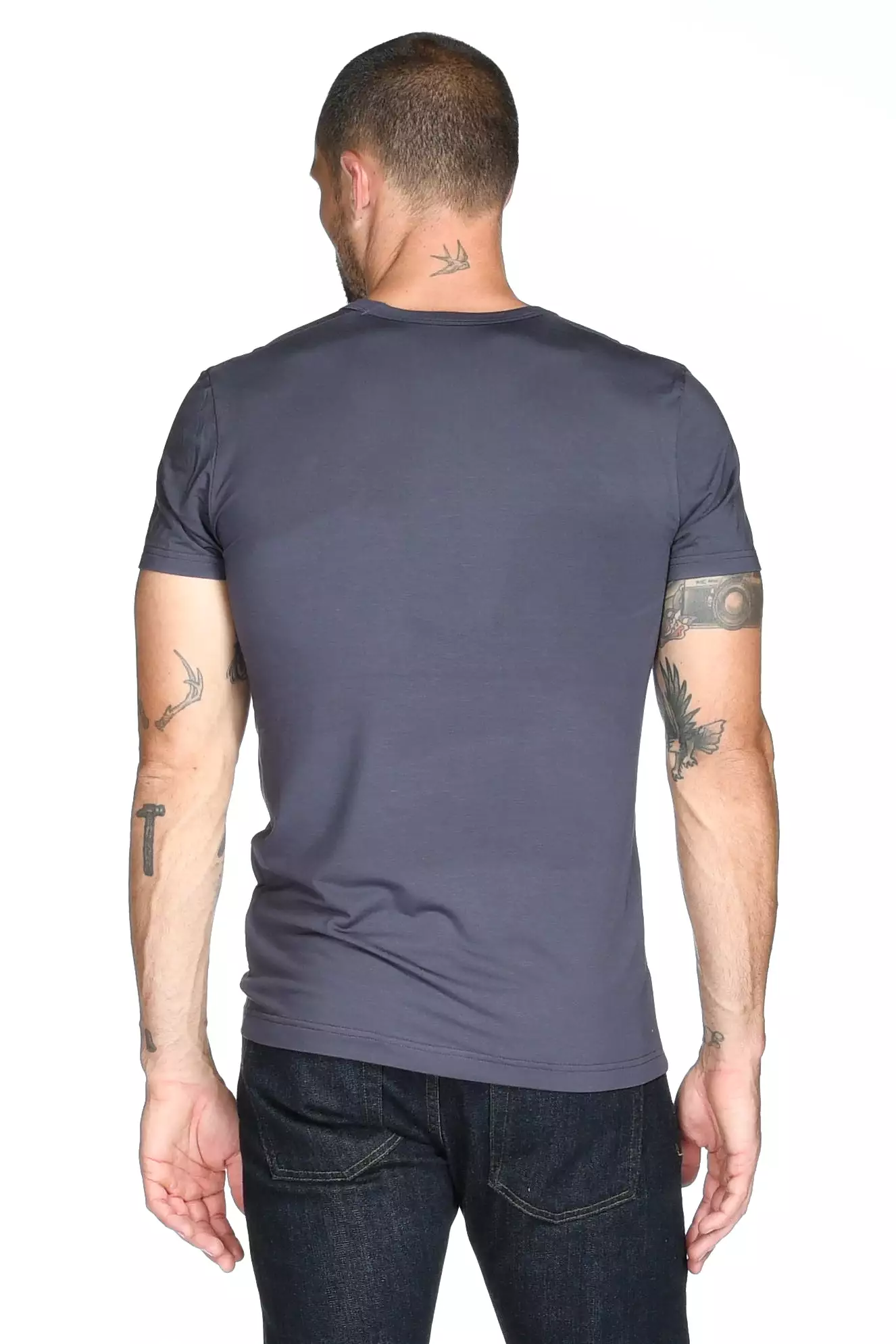 Men's Madison Modal V-Pocket Crew with Shoulder Seam