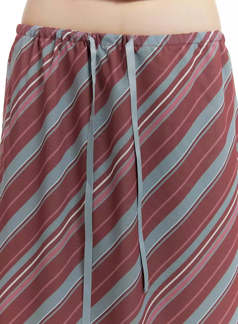 Mesh Striped Midi Skirt CA411