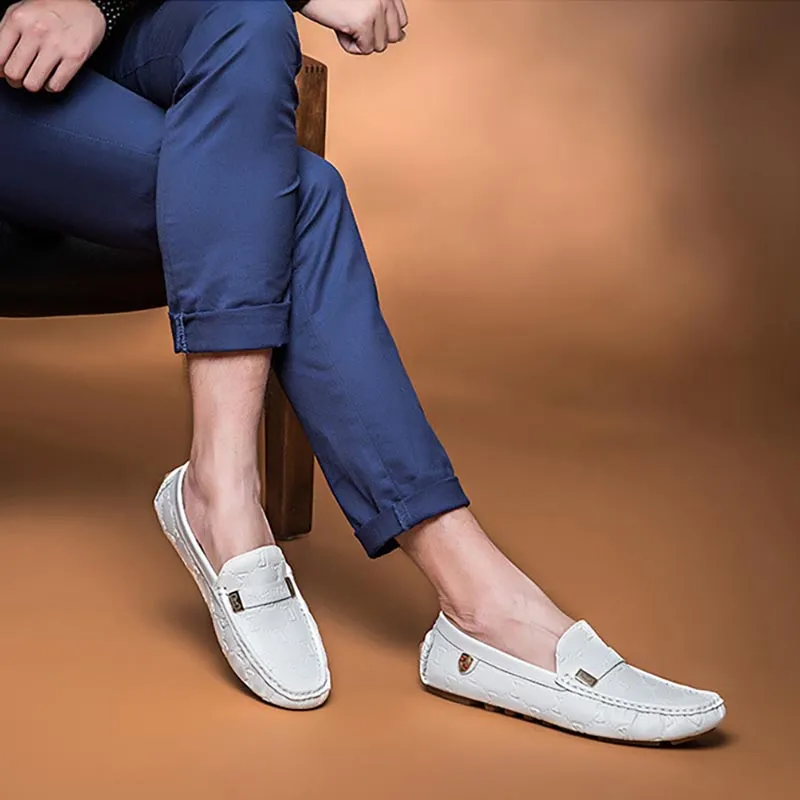 Metal Embossed Flat Loafers 