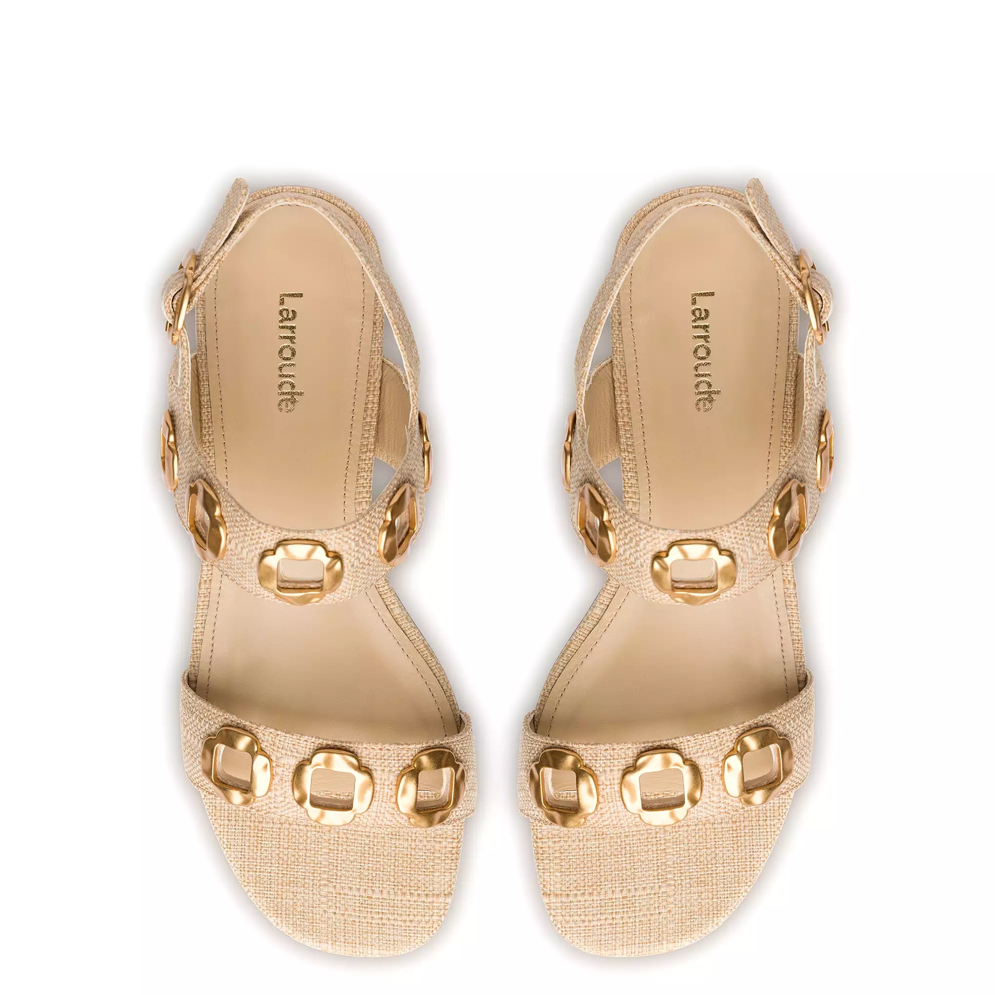 Milan Flat Sandal In Beige Raffia