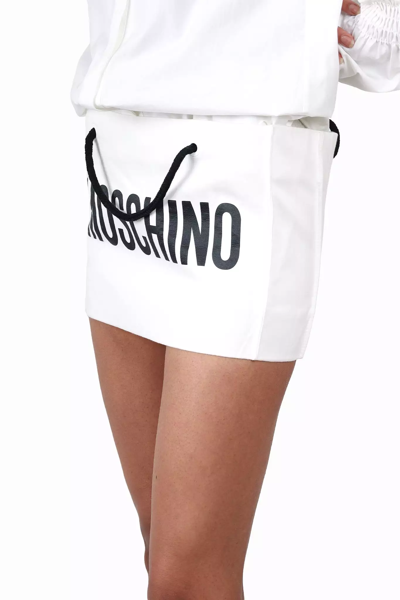 Moschino White/Black Logo Bag Skirt size 38