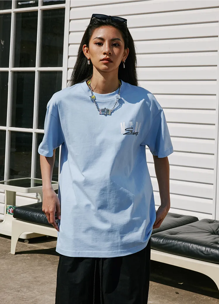 MR. ENJOY DA MONEY  |Unisex Street Style Cotton Short Sleeves Oversized Logo