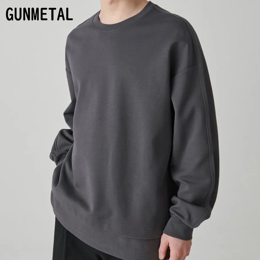 MUSINSA STANDARD  |Street Style Long Sleeves Plain Cotton Oversized Sweatshirts