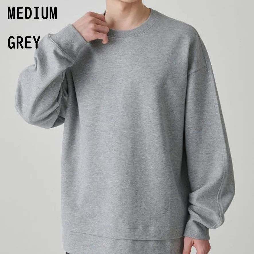 MUSINSA STANDARD  |Street Style Long Sleeves Plain Cotton Oversized Sweatshirts