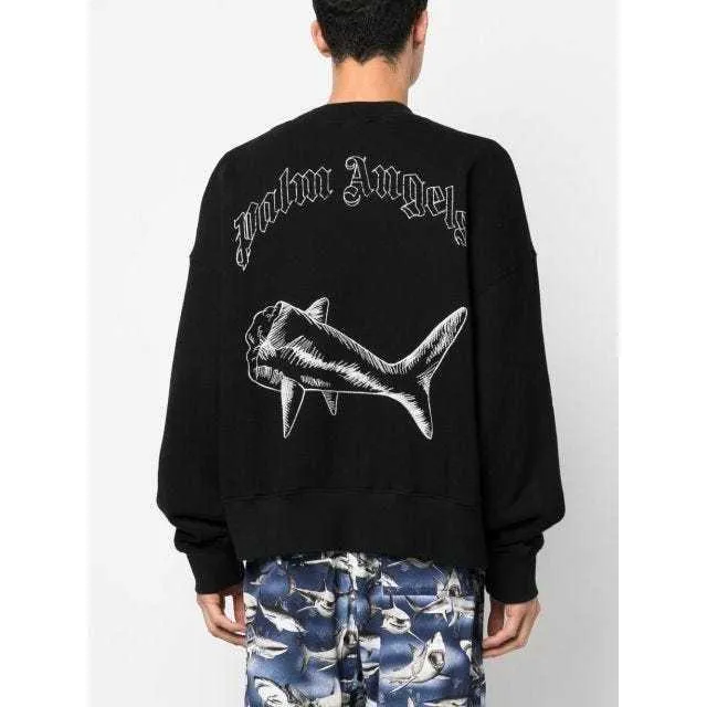 Palm Angels  |Unisex Street Style U-Neck Long Sleeves Cotton Oversized