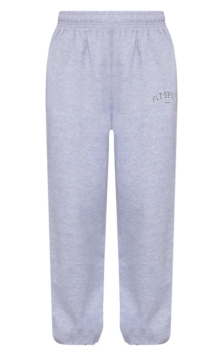 Plt Grey Marl Sport Print Oversized Joggers