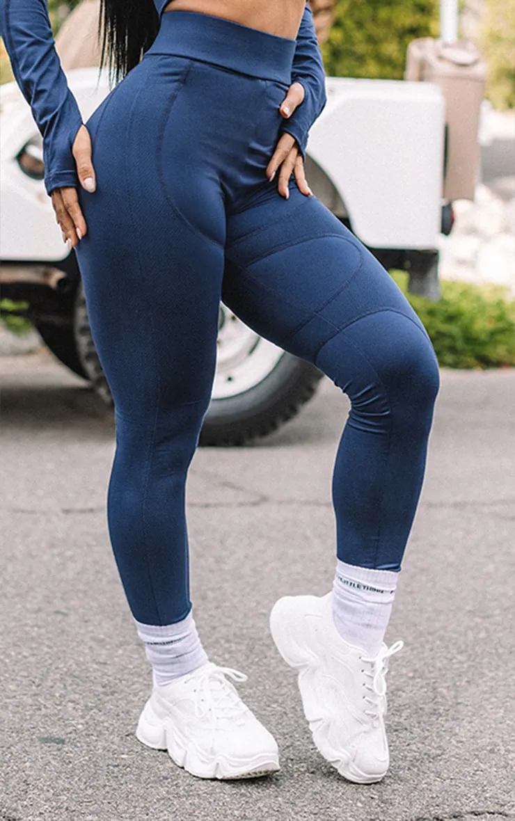 Prettylittlething Navy Sport Mesh Leggings