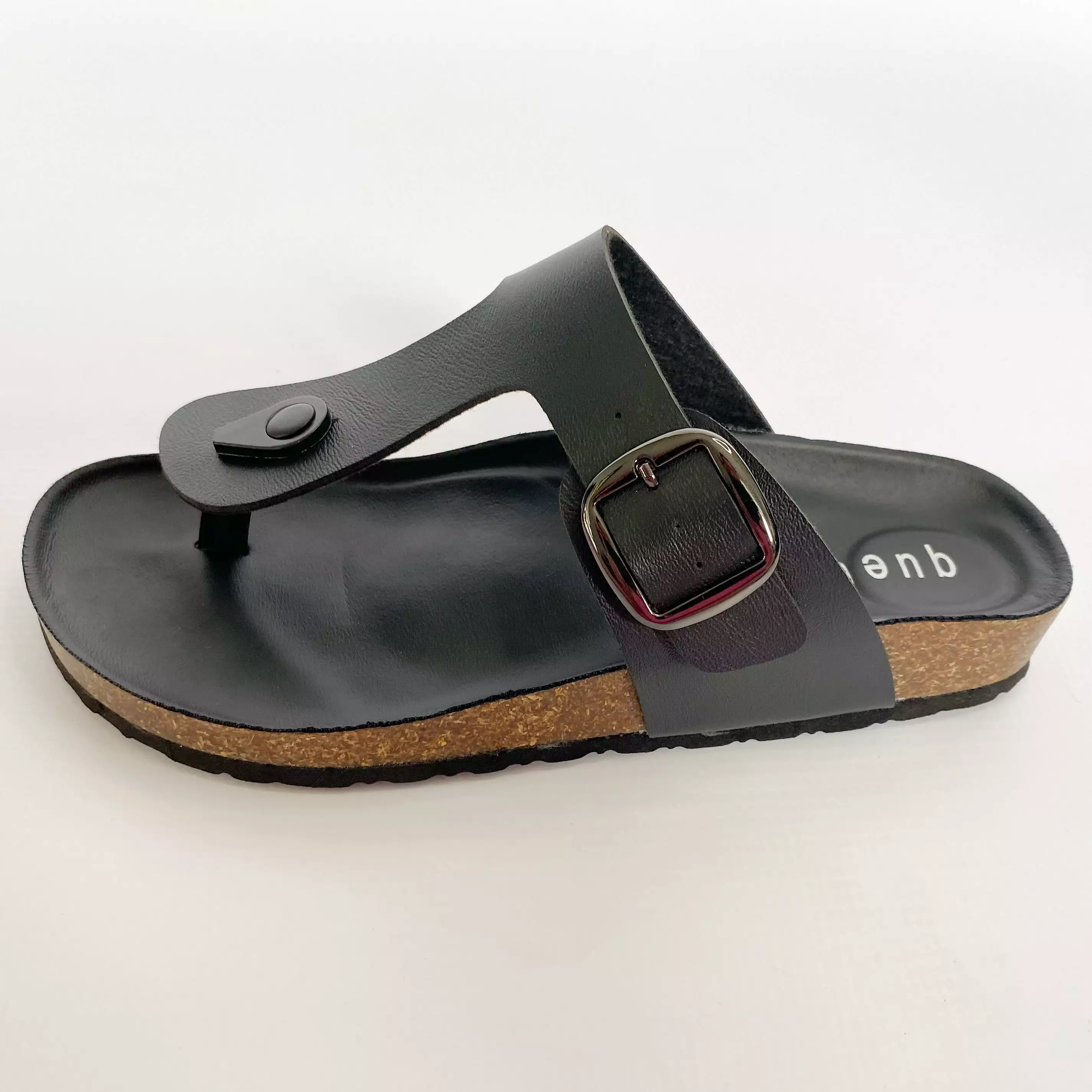 Queue black toe thong sandal