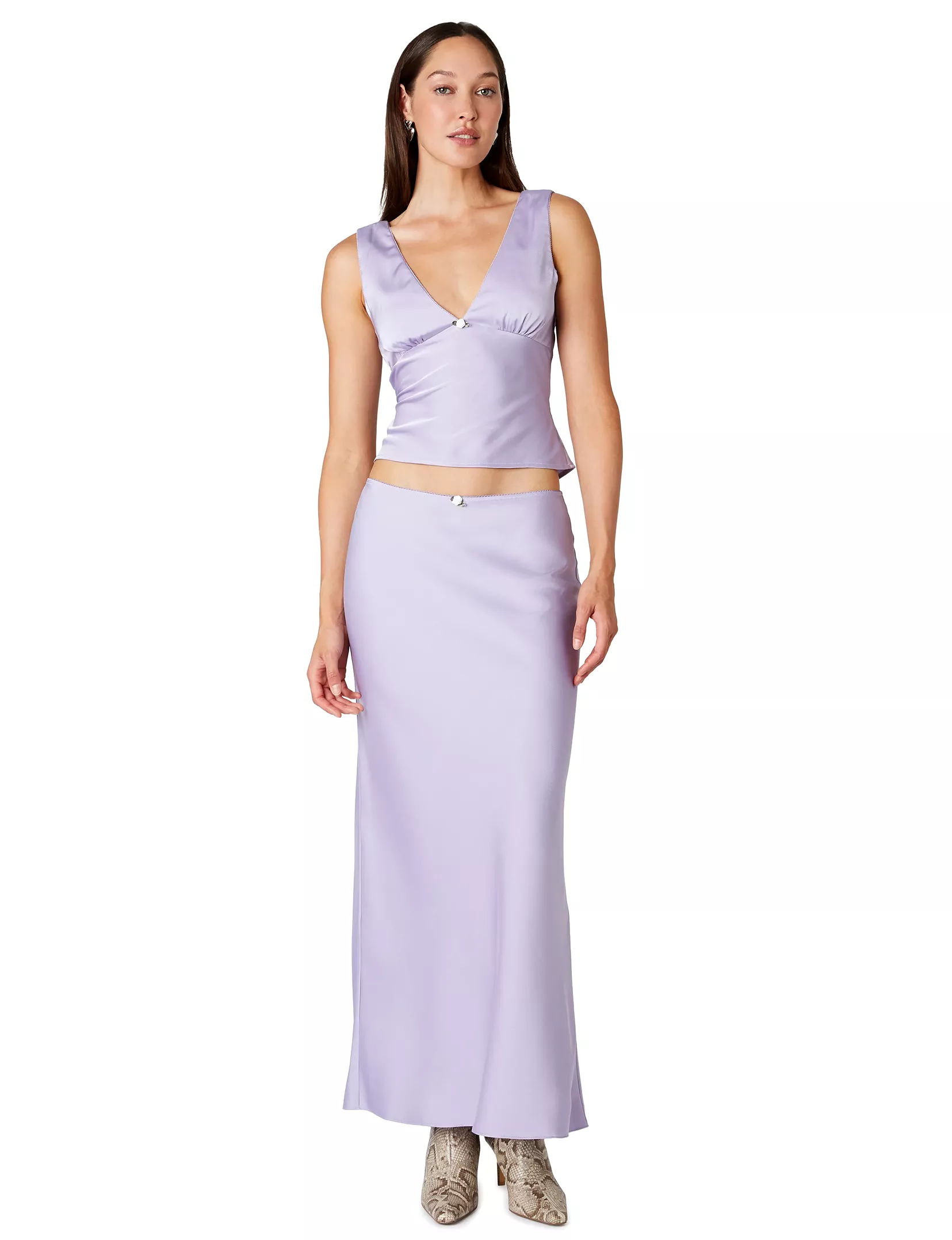 Ravello Crinkle Chiffon Maxi Skirt, Lilac