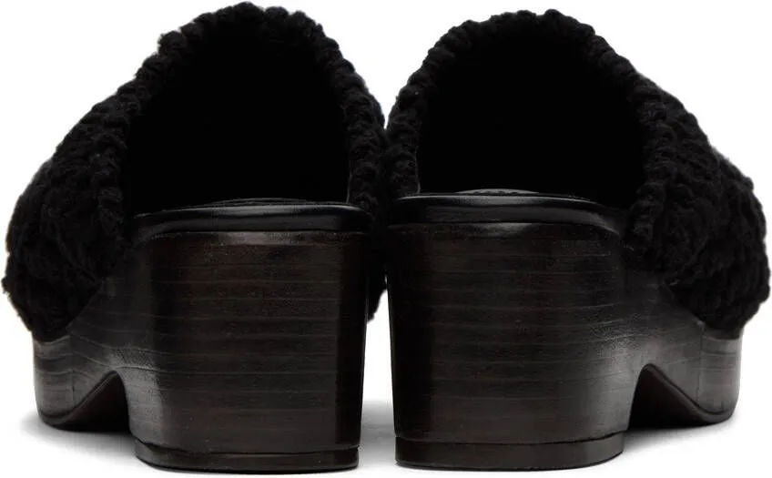 Recto Black Bohemian Clogs