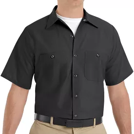 Red Kap Men's Short Sleeve Industrial Work Shirt - Black