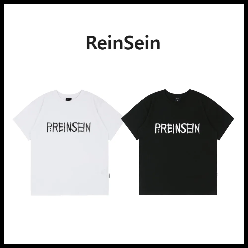 ReinSein  |Crew Neck Unisex Short Sleeves Oversized Logo