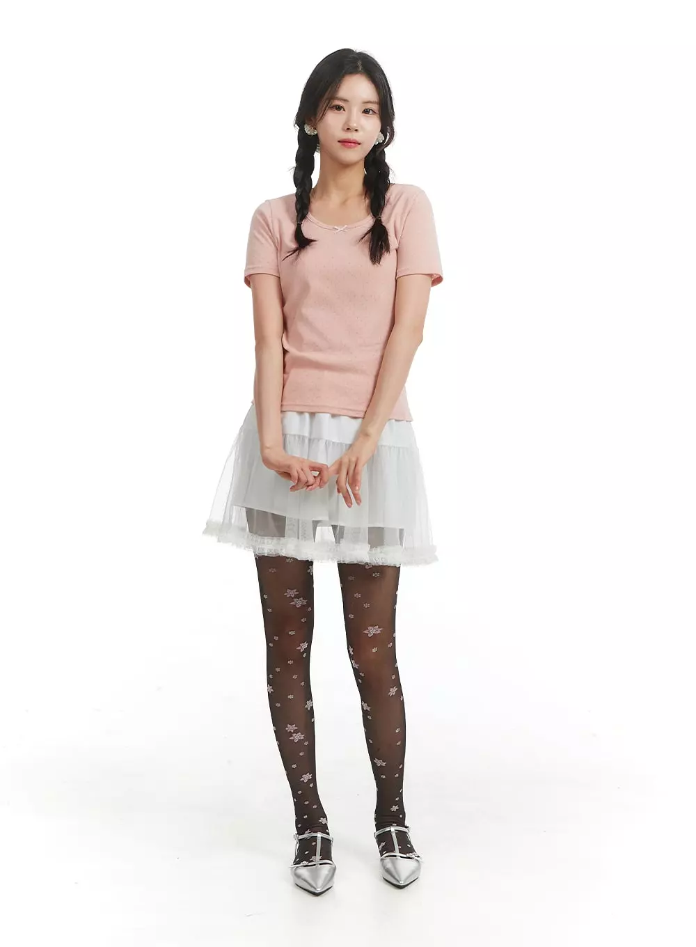 Ruffle Chiffon Layered Mini Skirt OM404