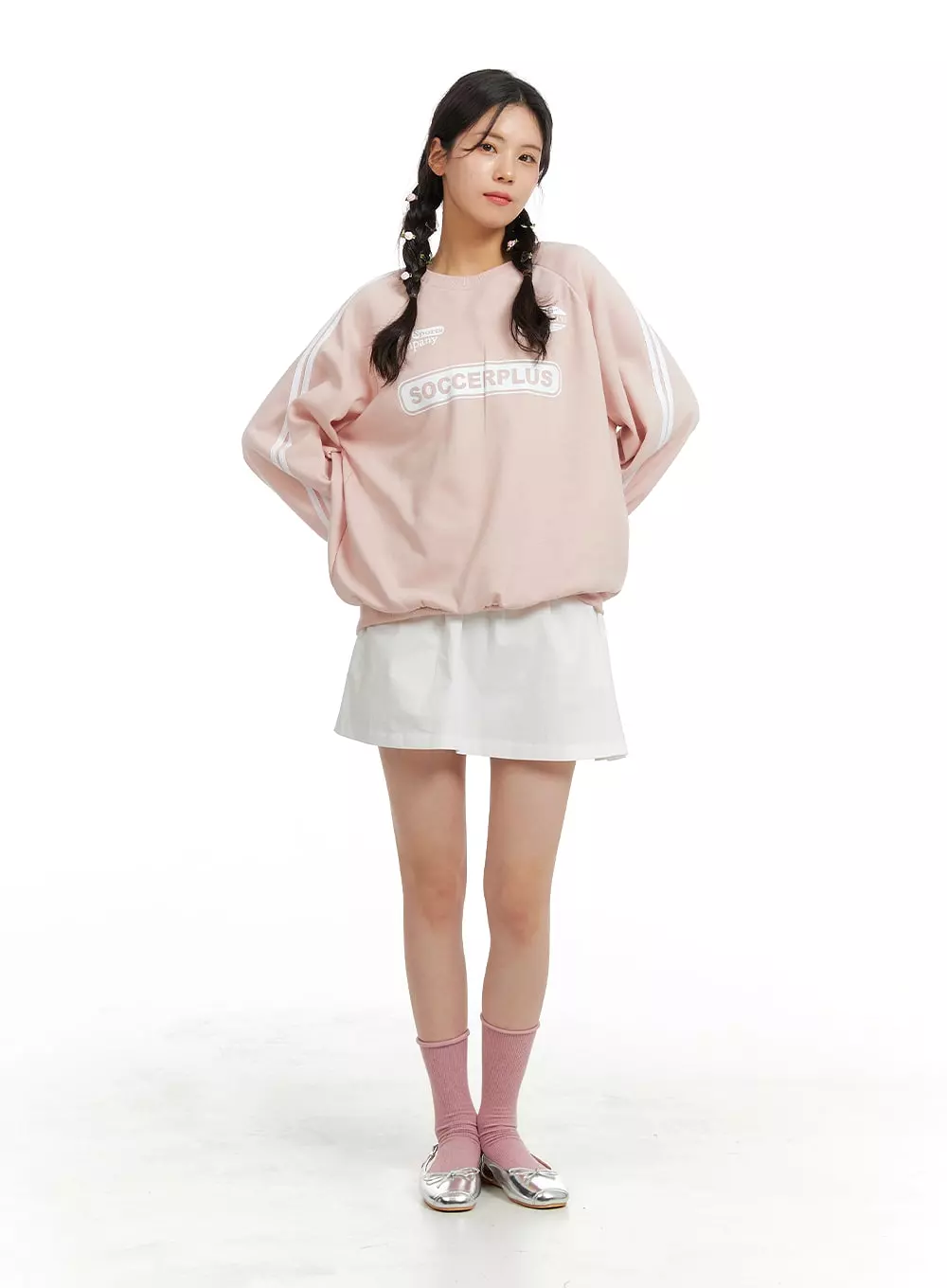 Semi-Shirred Cotton Mini Skirt OM420