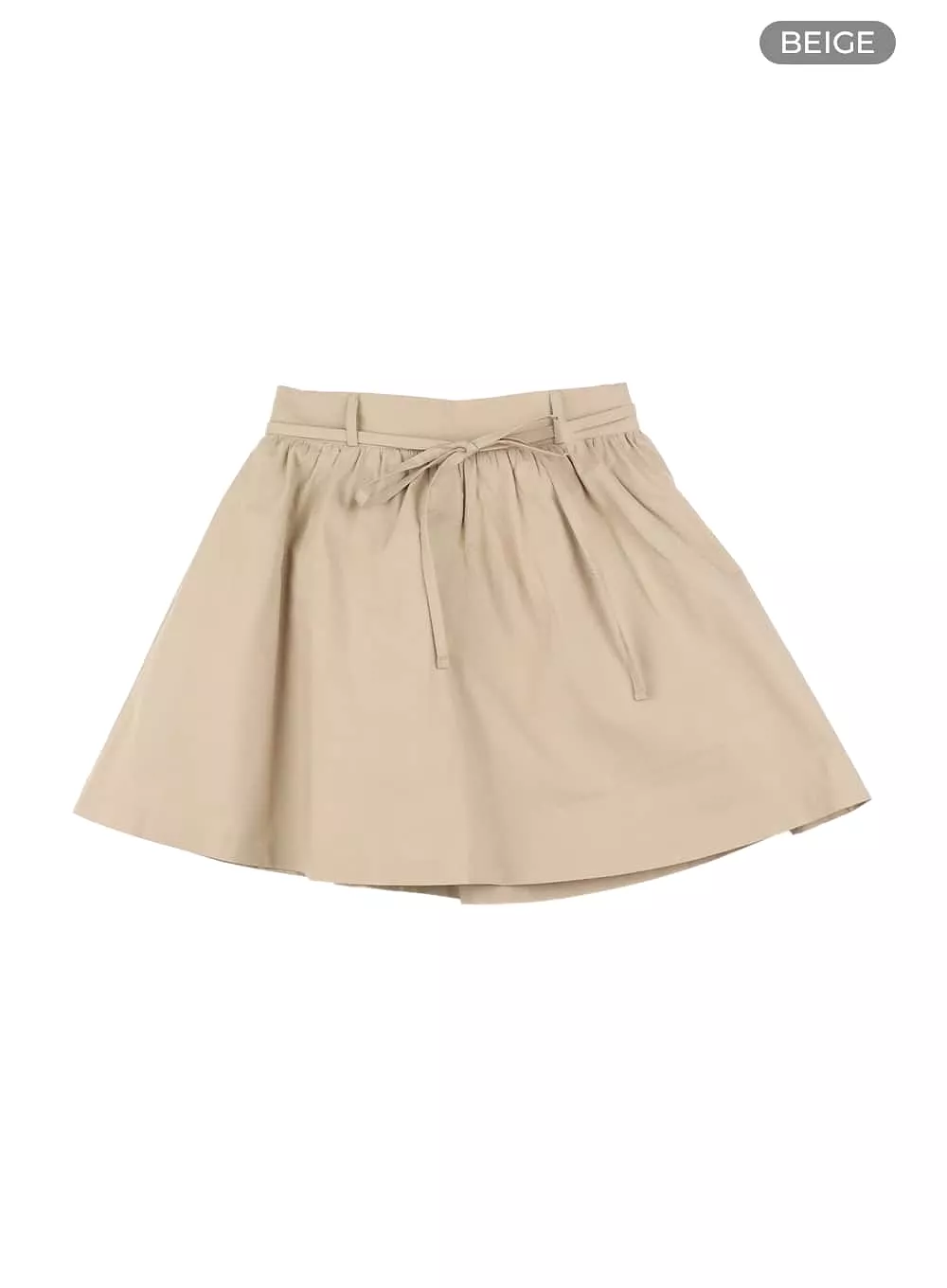 Semi-Shirred Cotton Mini Skirt OM420