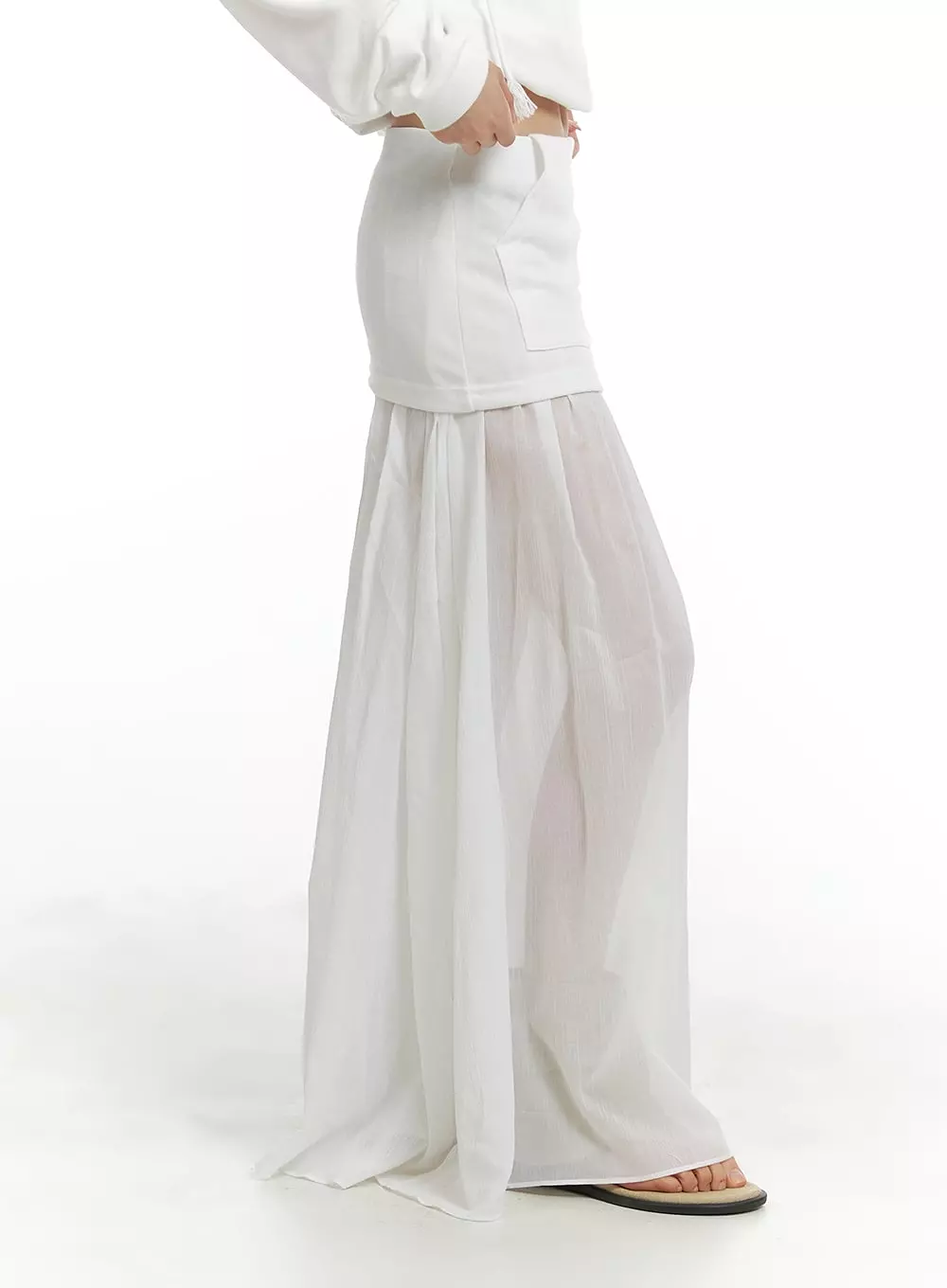 Sheer Layered Maxi Skirt CM426