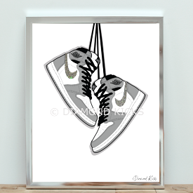 Sneaker Wall Art- AJ1 Grey (Limited Edition)