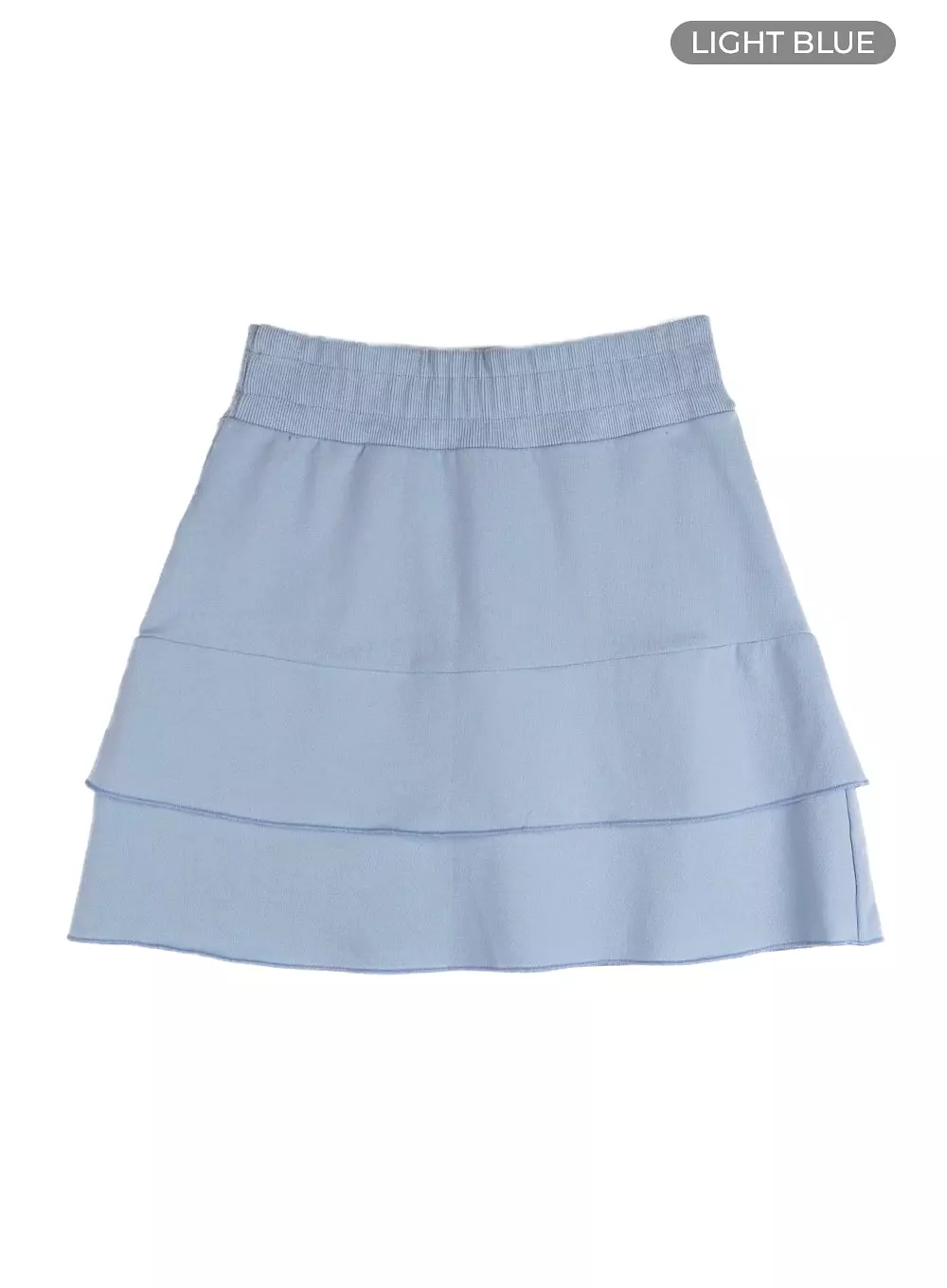 Solid Ruffle Layered Mini Skirt OM406