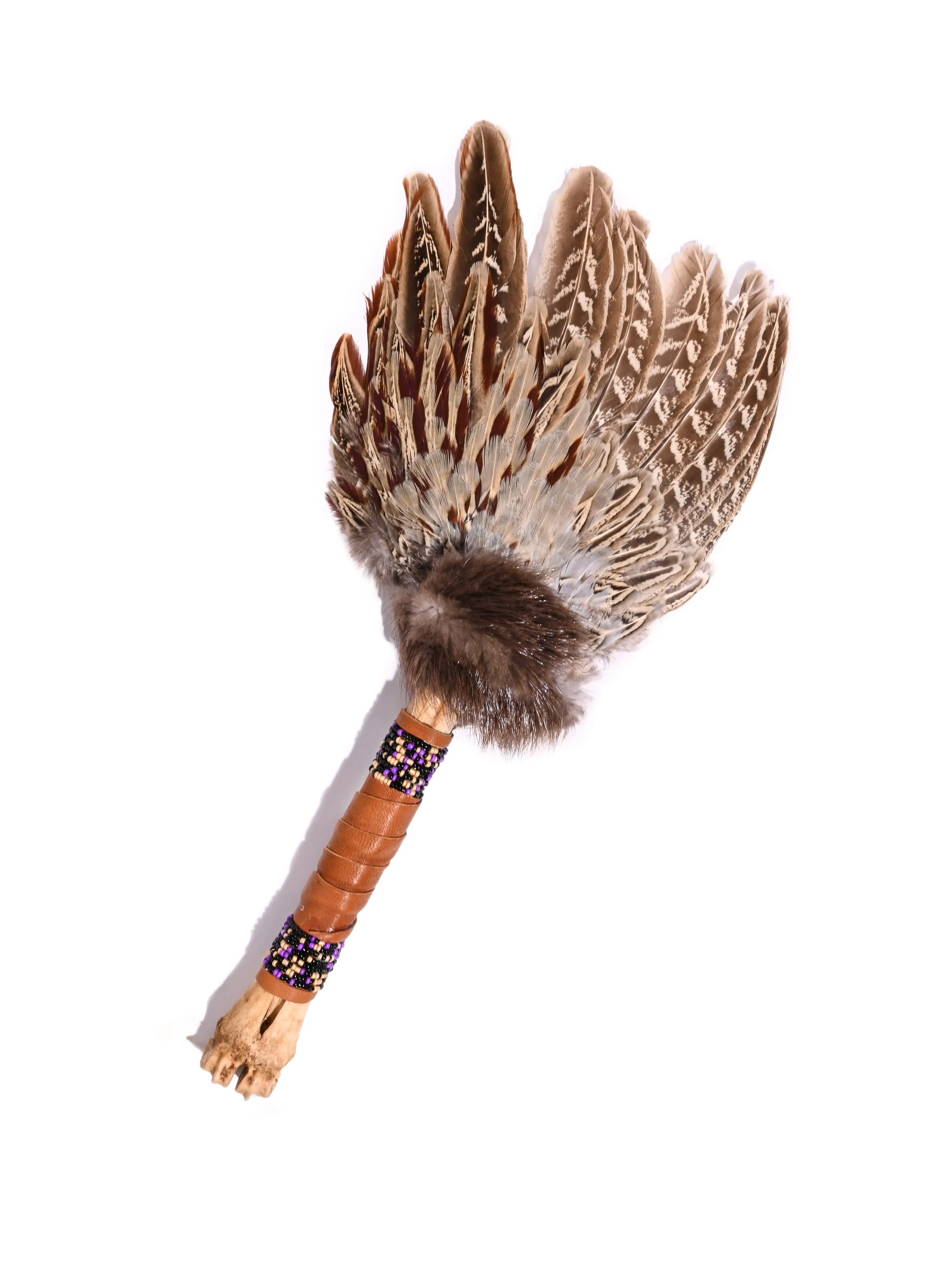 Spirit Prayer Fan with Bone Handle