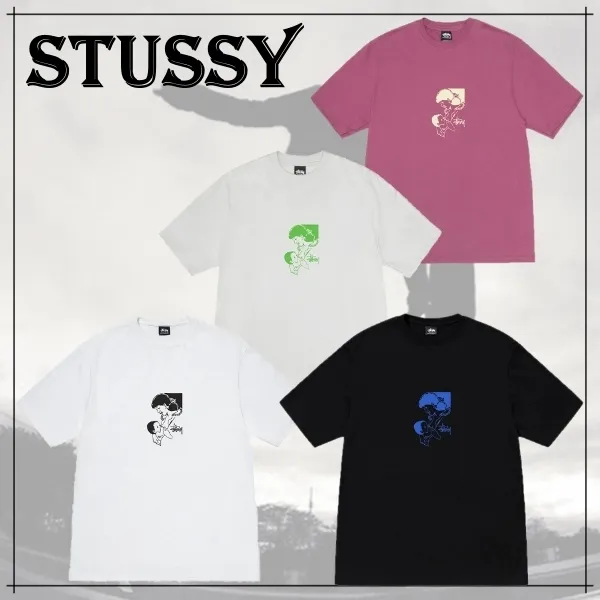 STUSSY  |Crew Neck Unisex Street Style Cotton Short Sleeves Oversized