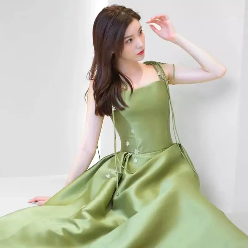 Suspender green stunning evening dress by9092