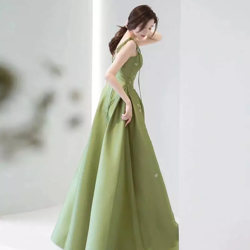 Suspender green stunning evening dress by9092