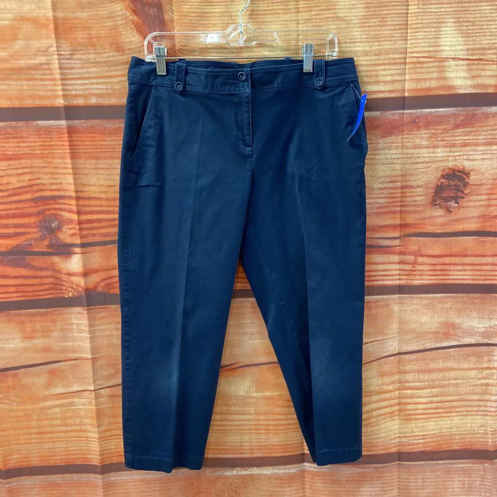 TALBOTS NAVY BLUE CAPRIS SZ PETITE 10 TCC