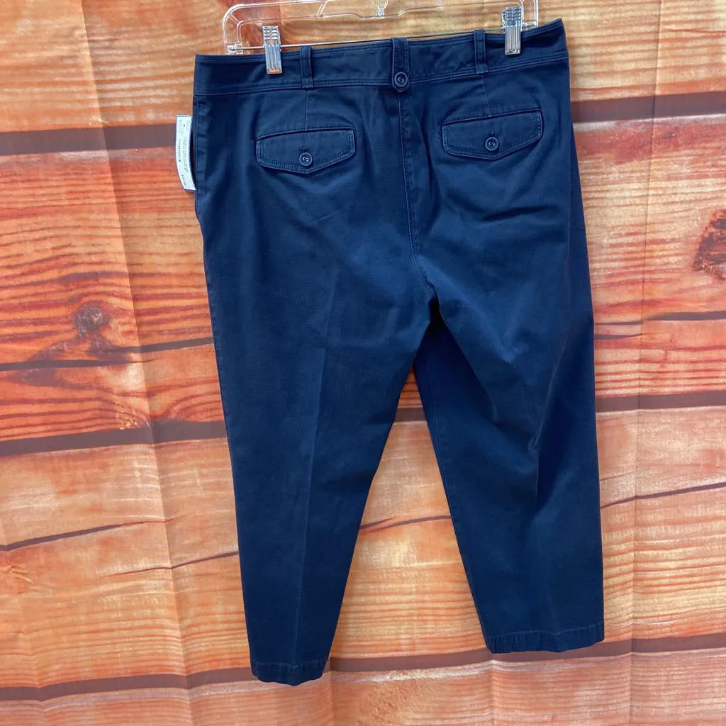 TALBOTS NAVY BLUE CAPRIS SZ PETITE 10 TCC