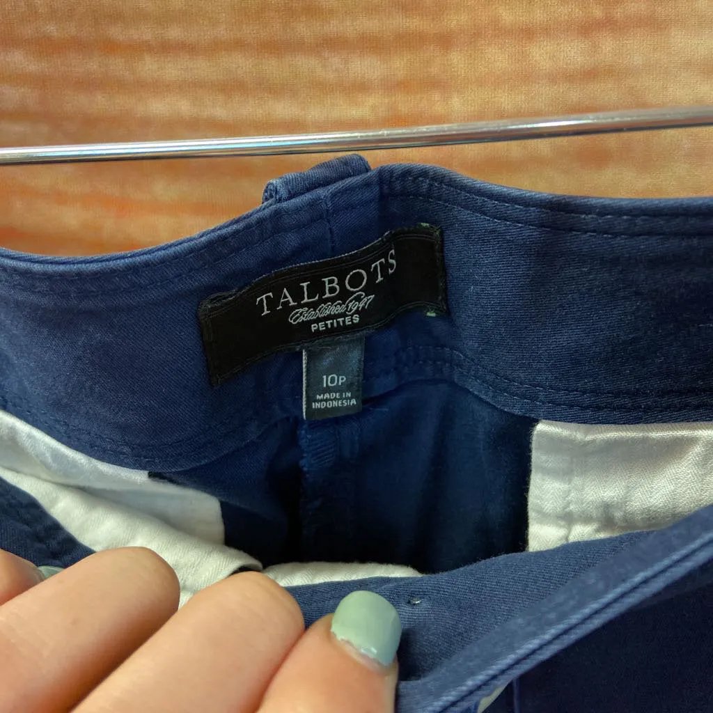 TALBOTS NAVY BLUE CAPRIS SZ PETITE 10 TCC