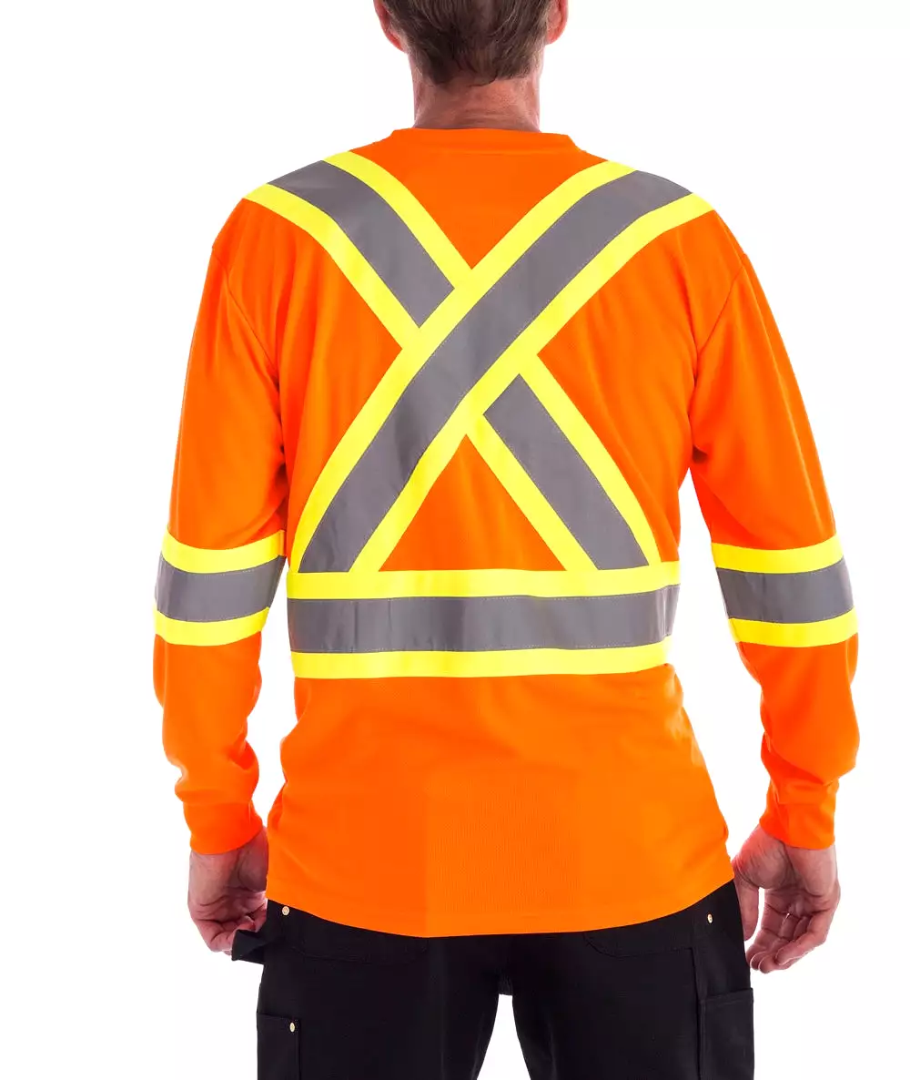 Terra Hi-Vis Long Sleeve Work Shirt 116525or - Orange