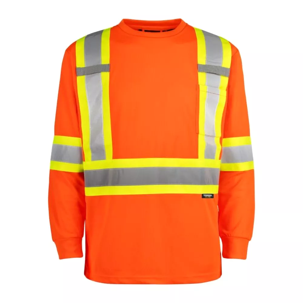 Terra Hi-Vis Long Sleeve Work Shirt 116525or - Orange