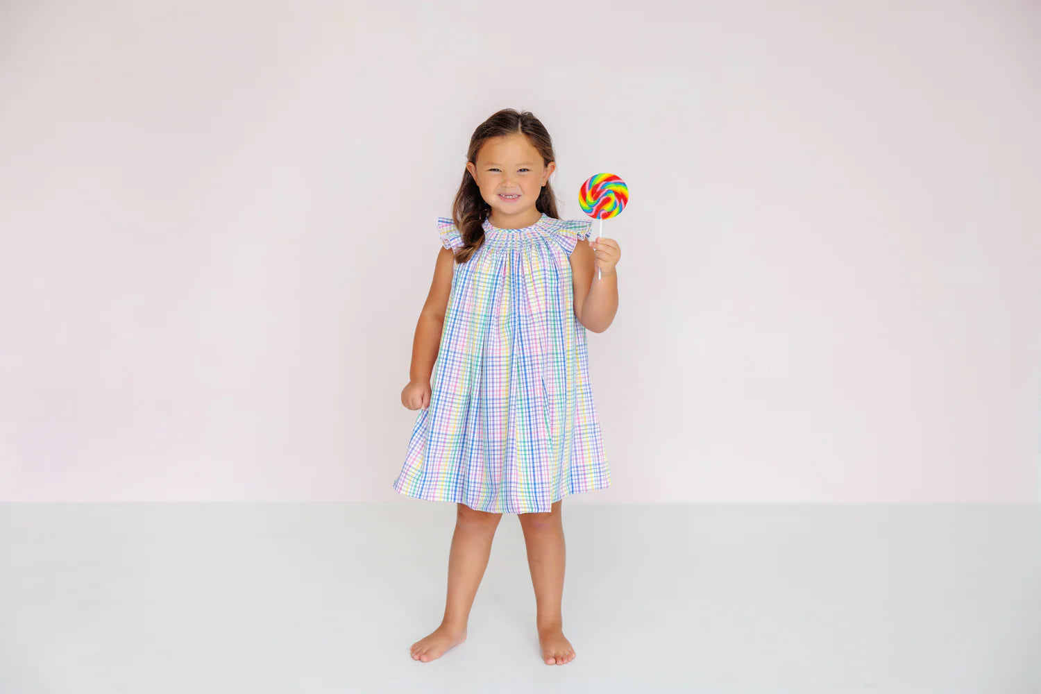 The Beaufort Bonnet Company - Colored Pens Plaid Sandy Smocked Dress